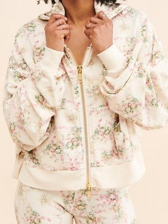 Selkie Tops - Selkie Floral Zip Up Hoodie
